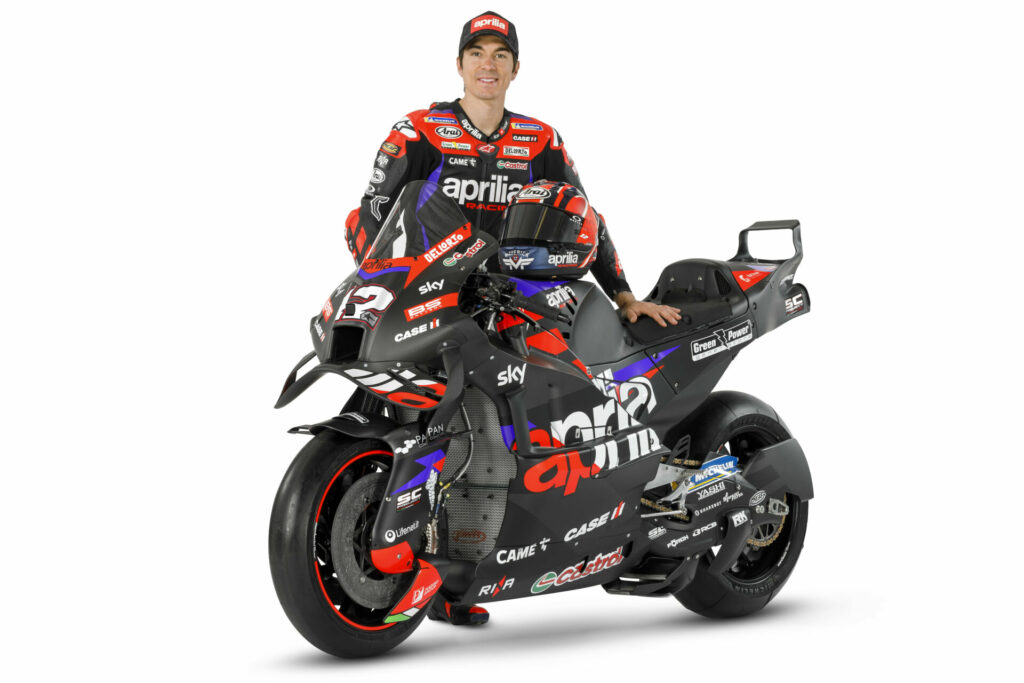 Maverick Vinales and his Aprilia RS-GP24. Photo courtesy Aprilia.