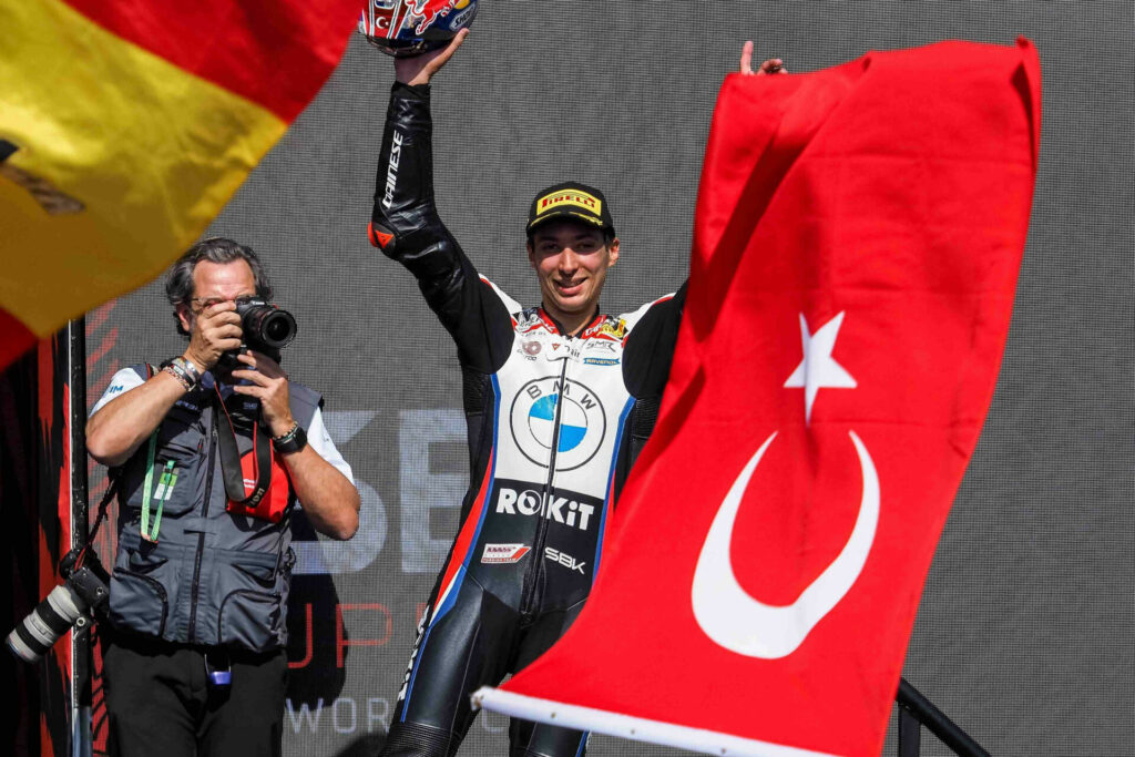 Toprak Razgatlioglu (right). Photo courtesy Dorna.