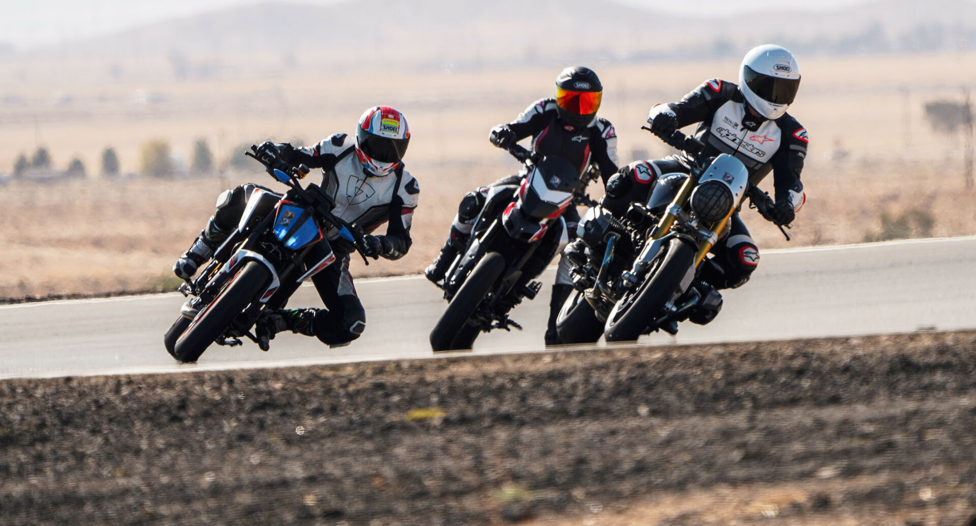 Riders on a variety of machines at a previous Classic Track Day event. Photo courtesy Classic Track Day.