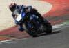 A GYTR-equipped Yamaha YZF-R1 being ridden on a racetrack. Photo courtesy Yamaha Motor Europe.