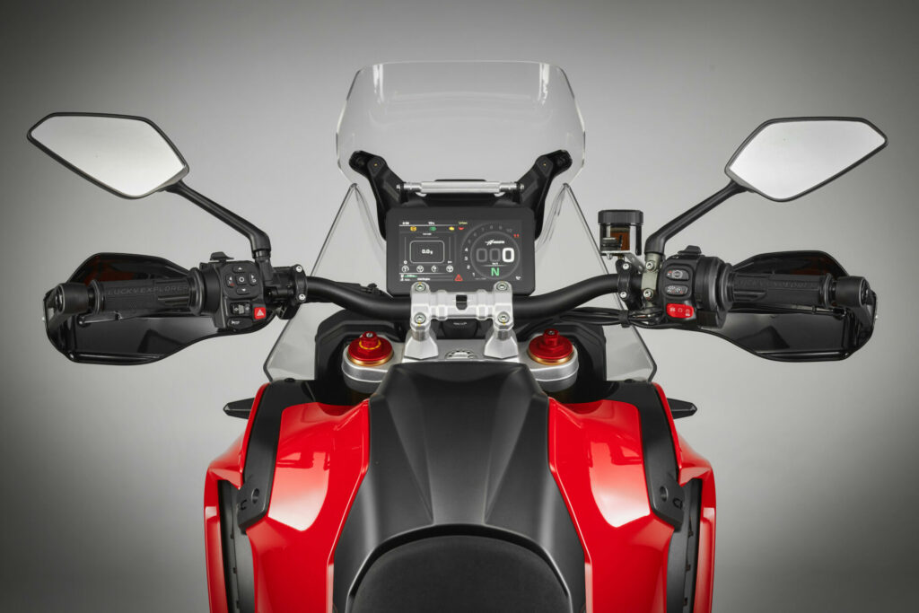 The view of the cockpit of the 2024-model MV Agusta Enduro Veloce. Photo courtesy MV Agusta.