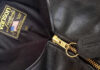 A closeup of the label and zipper of a Vanson leather jacket. Photo courtesy Vanson Leathers.