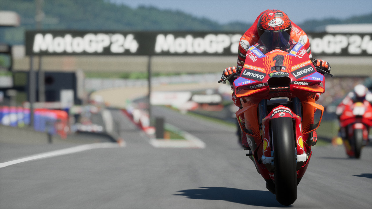 Francesco Bagnaia (1), as he appears in the MotoGP 24 video game. Image courtesy Dorna.