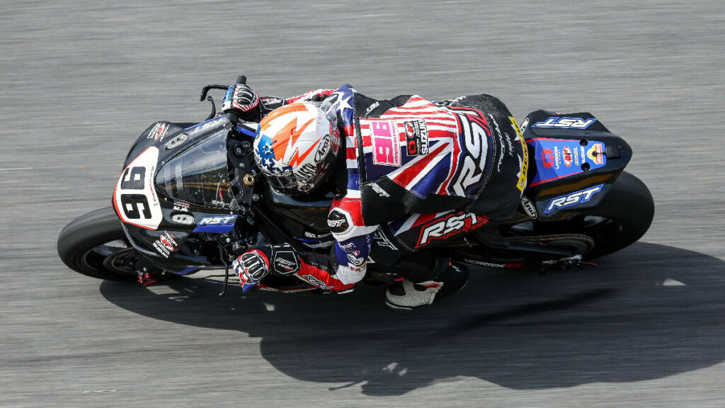 Two-time Daytona 200 winner Brandon Paasch (96) will line up his GSX-R750 11th on the grid for Daytona’s 200-miler. Photo by Brian J. Nelson, courtesy Suzuki Motor USA.