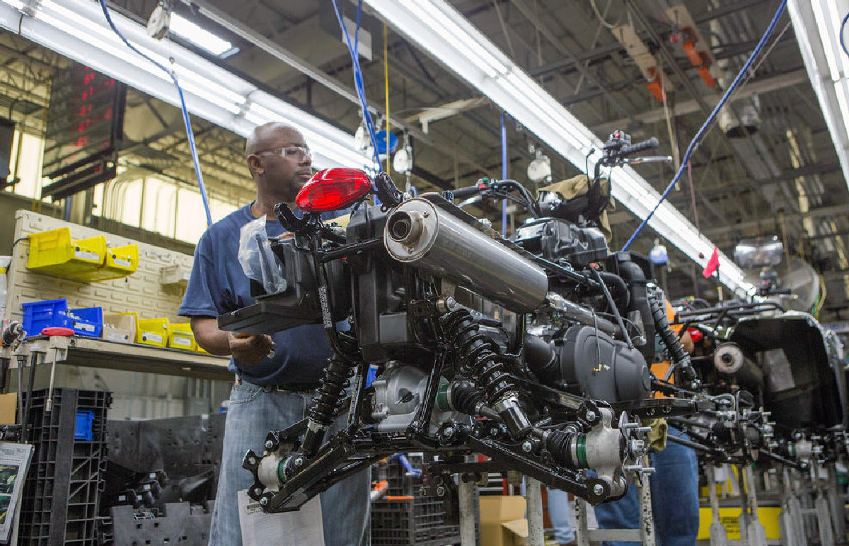 A Suzuki KingQuad ATV being assembled at Suzuki Manufacturing of America's plant in Rome, Georgia. Photo courtesy Suzuki Motor USA, LLC.