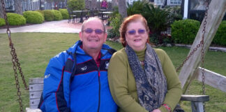 Tim Burleson (left) with his wife Caroline in 2013. Photo courtesy Caroline Burleson.