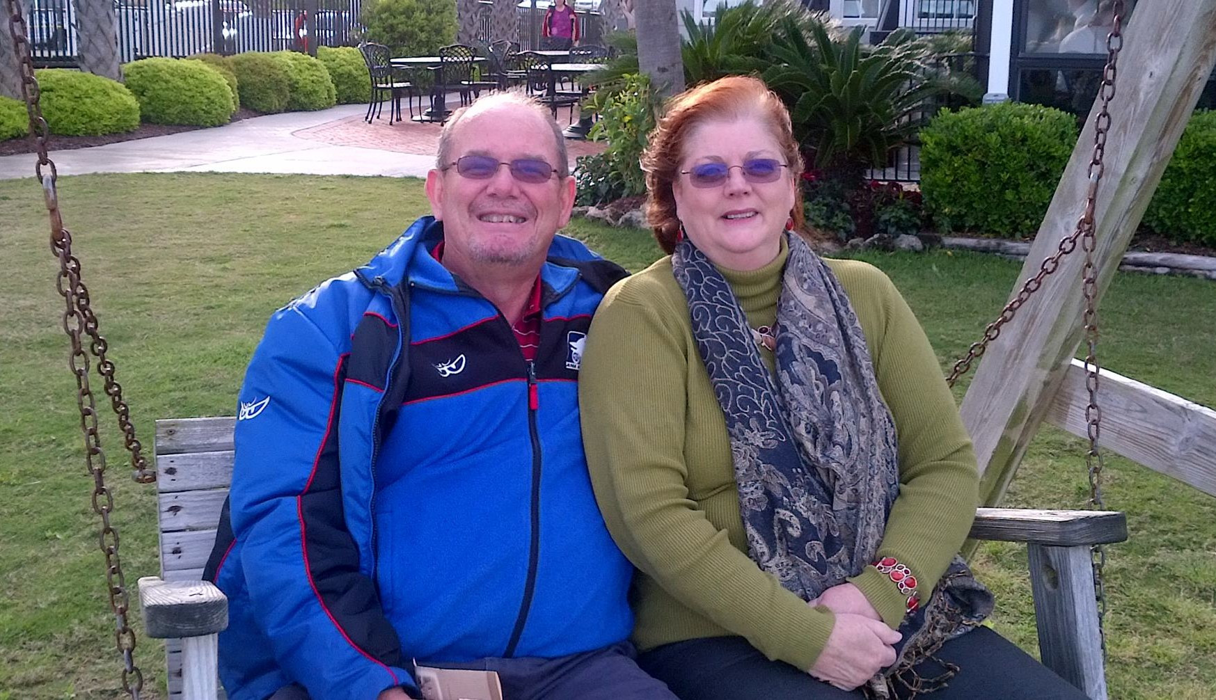 Tim Burleson (left) with his wife Caroline in 2013. Photo courtesy Caroline Burleson.