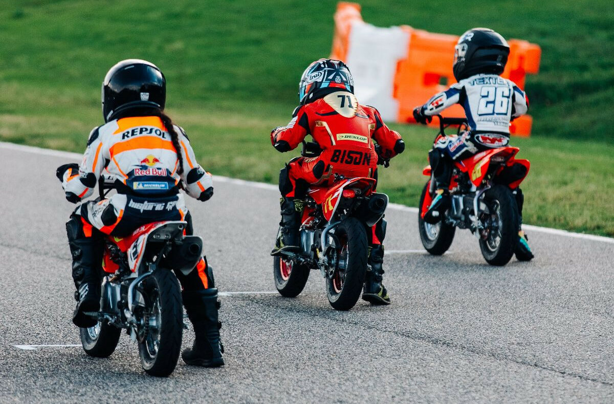 MotoAmerica Mini Cup racers will battle for contingency payouts of over $130,000 from Kawasaki, Honda and Yamaha in the 2024 Mission Mini Cup By Motul regional qualifiers and the National Finale at Road America in August. Photo courtesy MotoAmerica.