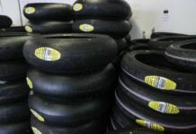 Dunlop Sportmax Slick motorcycle road racing tires. Photo by Brian J. Nelson.