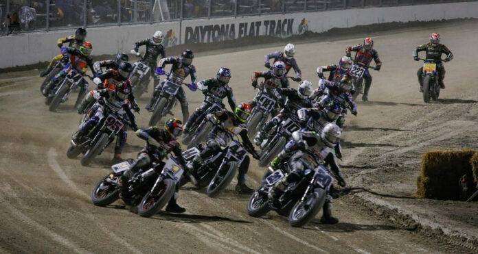 The start of the AFT SuperTwins main event at Daytona Short Track II in 2023. Photo by Scott Hunter, courtesy AFT.