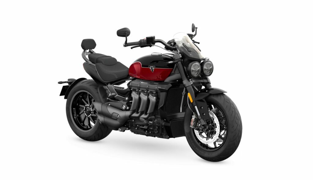 A 2025 Triumph Rocket 3 Storm GT at rest. Photo courtesy Triumph.