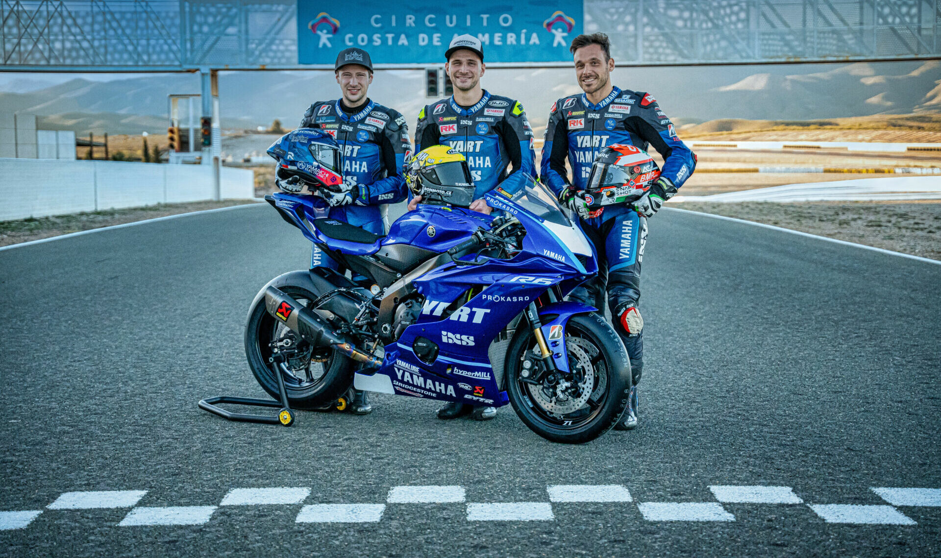 YART Yamaha riders Marvin Fritz (left), Karel Hanika (center), and Niccolo Canepa (right). Photo courtesy YART Yamaha.
