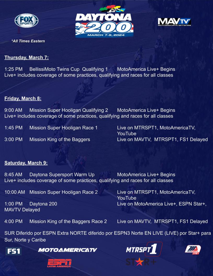 MotoAmerica How To Watch All The Action From Daytona (Updated