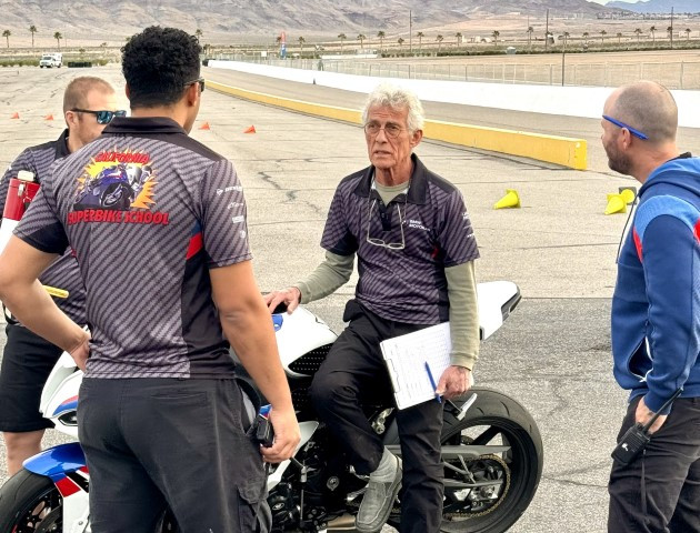 California Superbike School Founder Keith Code (second from right). Photo courtesy California Superbike School.