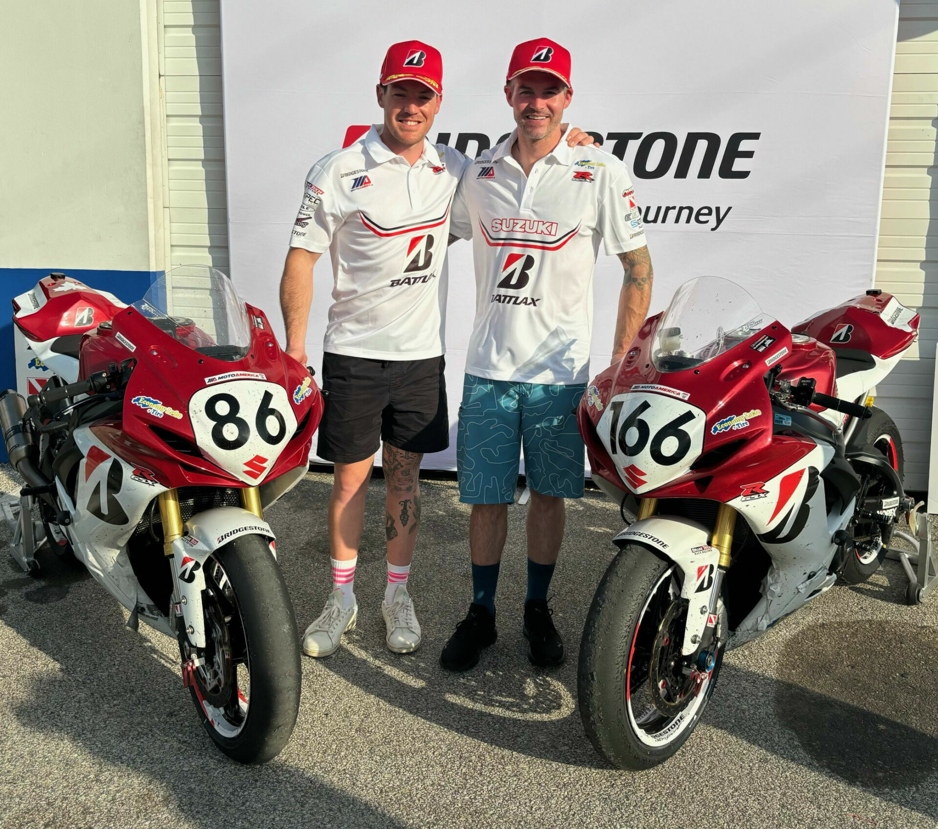 Team BATTLAX's Ben Young (left) and Trevor Daley (right) at Daytona International Speedway. Photo courtesy Team BATTLAX.