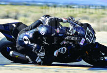 Joe Roberts at Chuckwalla Valley Raceway on the Yamaha YZF-R1 Superbike he built to get used to running on Pirelli tires during the off -season. "Every single part I've bought and paid for myself," he said. Photo by Michael Gougis.