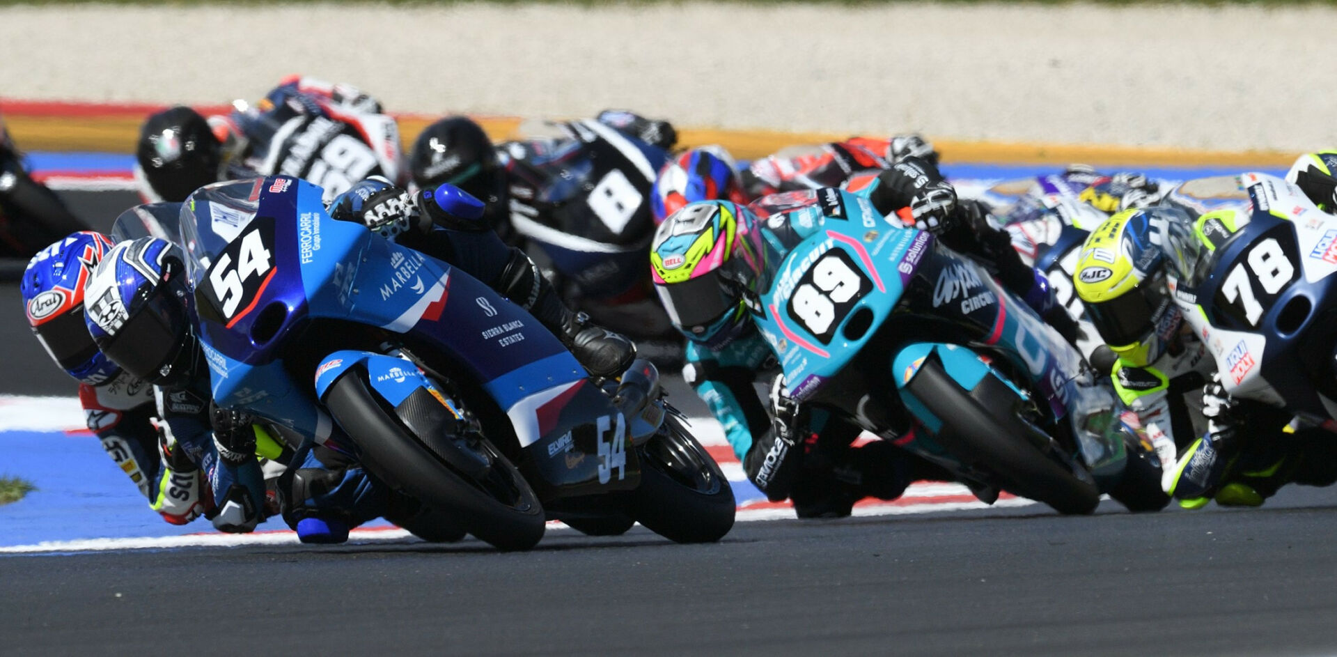 Jesus Rios (54) won both FIM JuniorGP World Championship races at Misano. Photo courtesy Dorna.