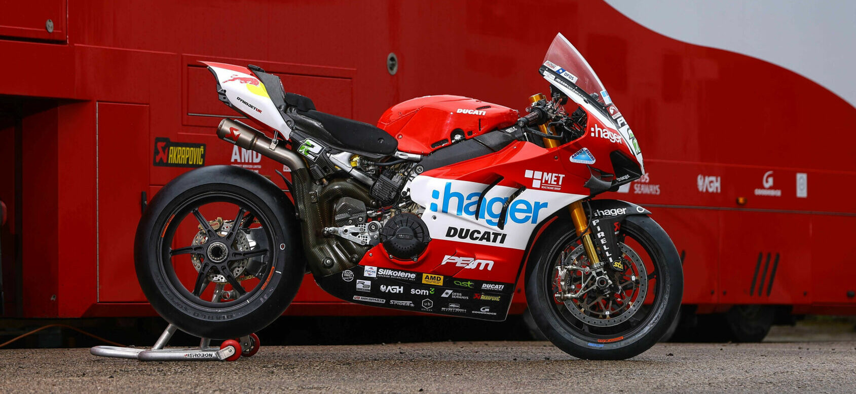 The Hager PBM Ducati Superbike of Glenn Irwin. Photo courtesy Paul Bird Motorsport.