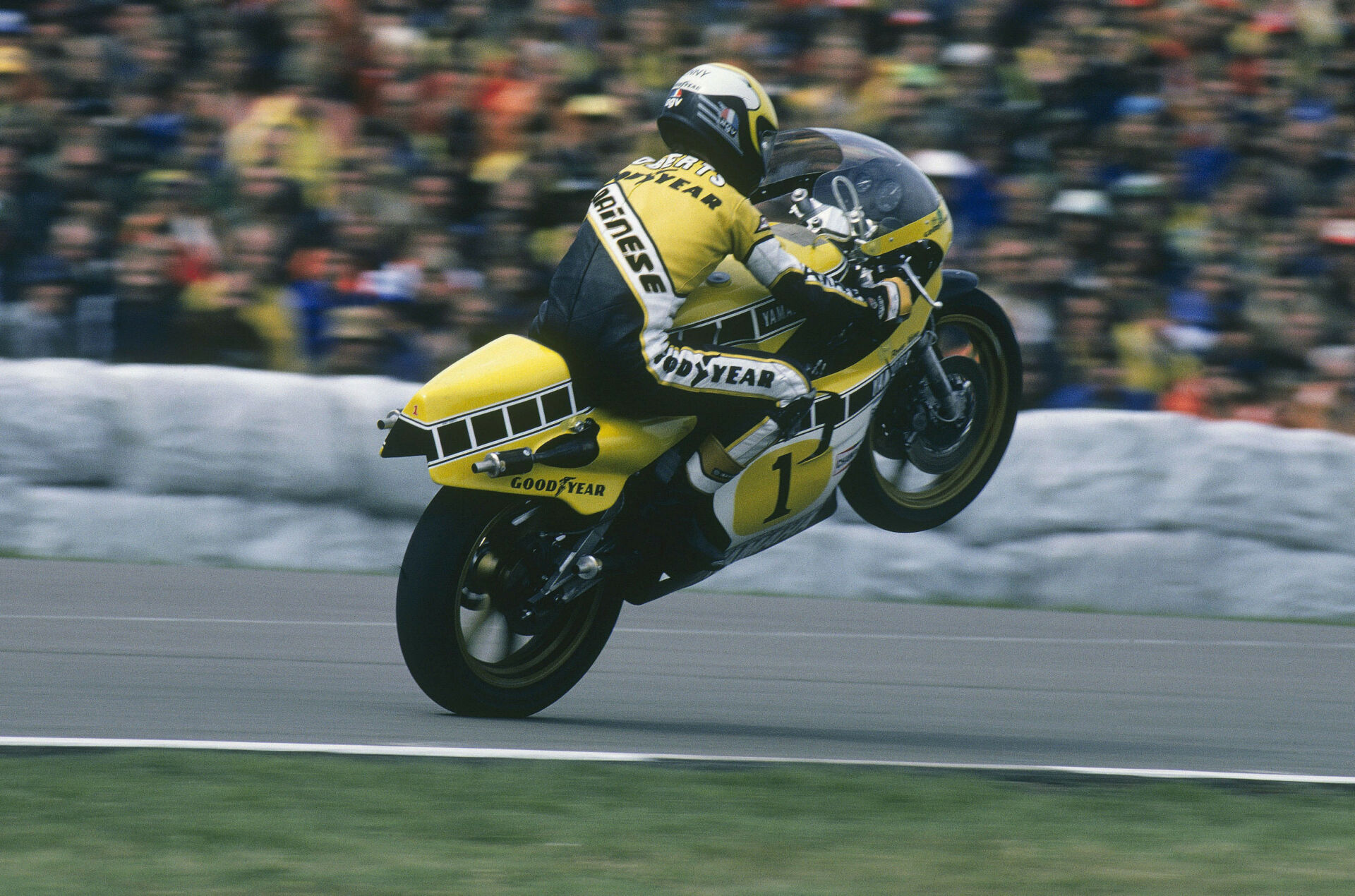 Kenny Leroy Roberts (1) on his Yamaha YZR500 at the Assen TT in 1980. Photo by Gold & Goose, courtesy Barber Vintage Motorsports Museum.