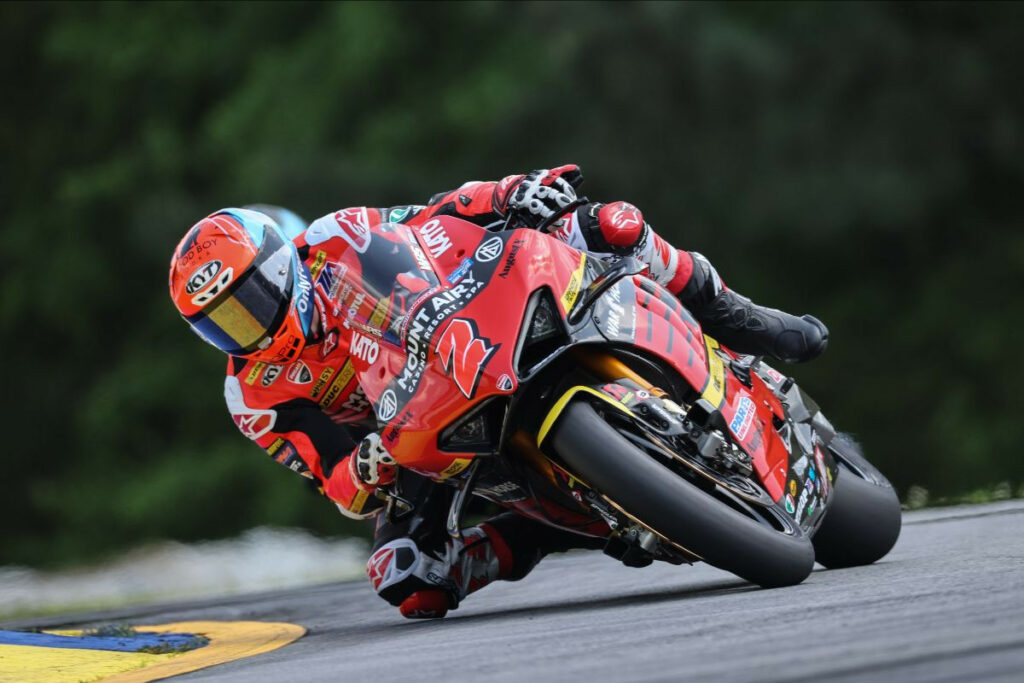 Josh Herrin (2) was the fastest of the fast on Friday at Road Atlanta as he rode his Ducati to provisional pole heading into Saturday's final qualifying. Photo by Brian J. Nelson.