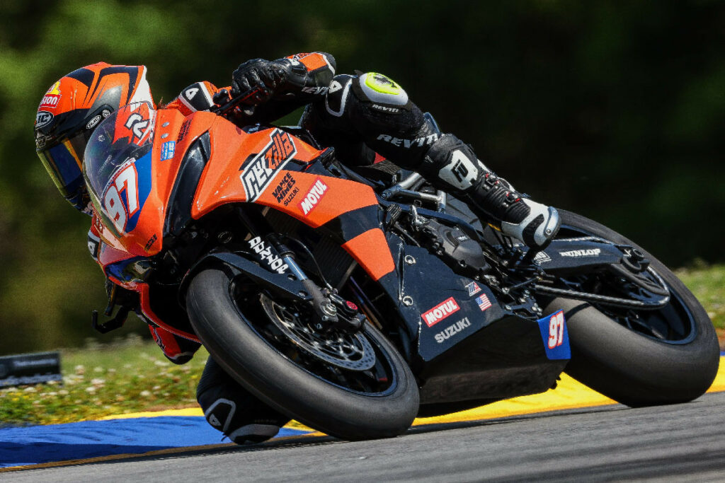 Rocco Landers' (97) victory in Saturday’s Twins Cup race was the bright spot of the Road Atlanta weekend. Photo by Brian J. Nelson, courtesy Suzuki Motor USA, Inc.