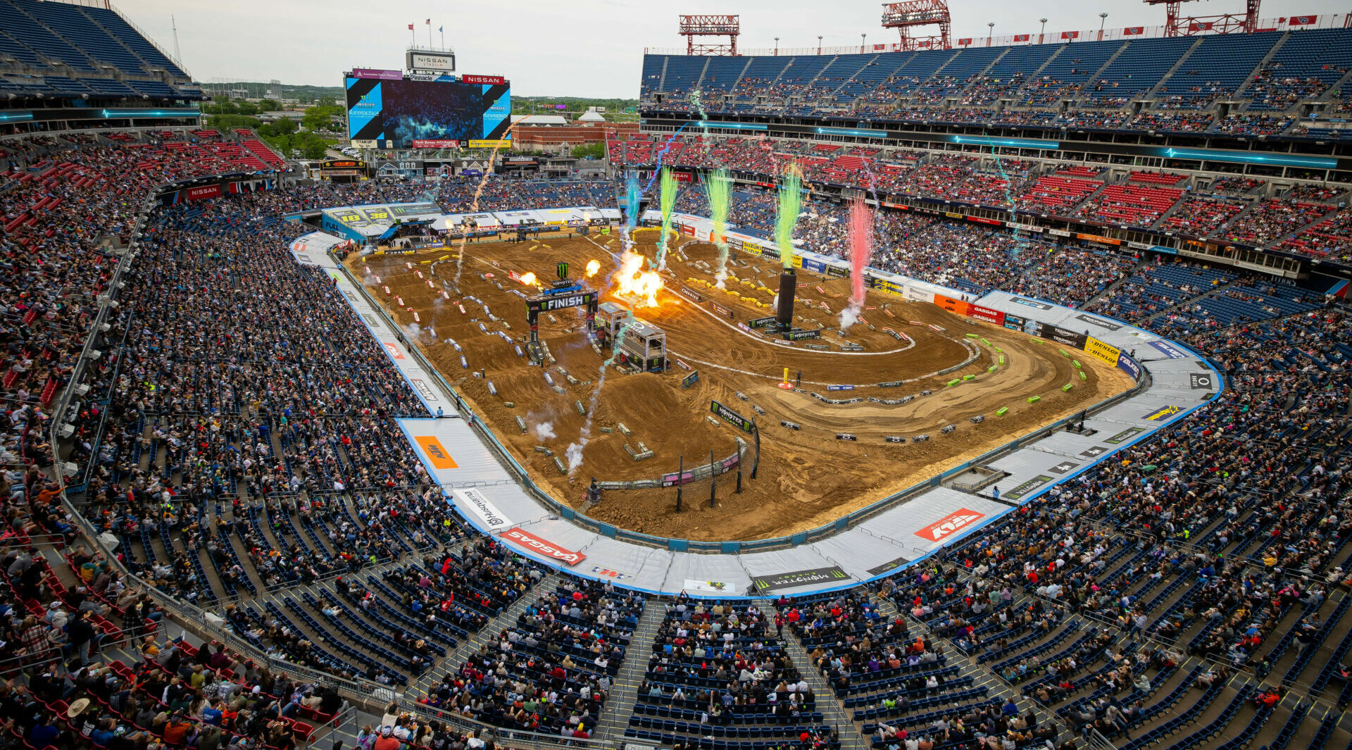 Nissan Stadium delivered great racing, dramatic setbacks, and a points lead change in all three of the championships. Photo courtesy Feld Motor Sports.