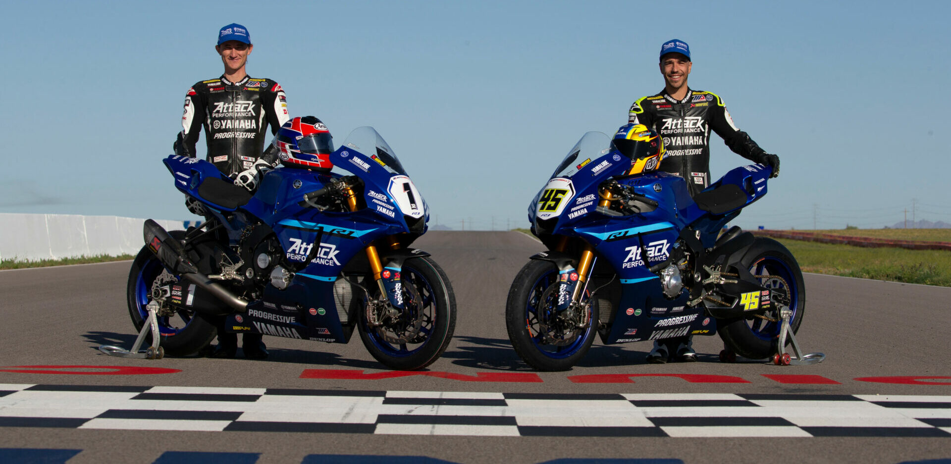 Attack Performance Progressive Yamaha's Jake Gagne (left) and Cameron Petersen (right). Photo courtesy Yamaha motor Corp., U.S.A.