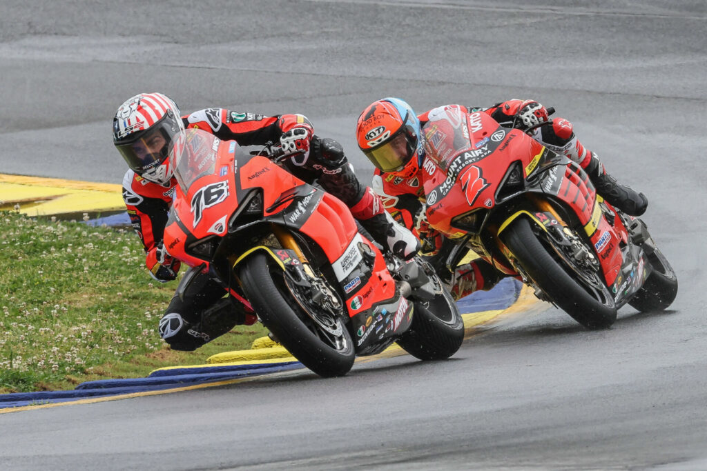 Loris Baz (76) and Josh Herrin (2). Photo by Brian J. Nelson, courtesy Ducati North America.