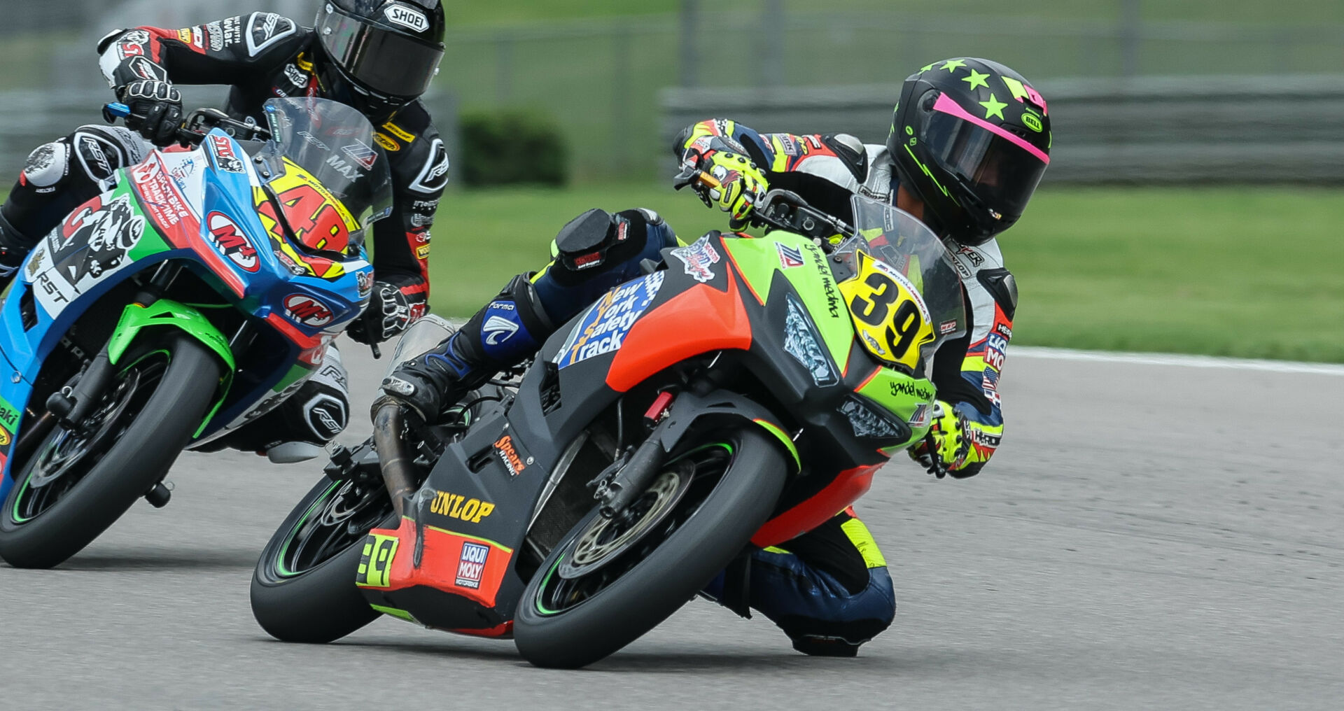 Yandel Medina (39) leading Max Van (48) on track during the 2023 season. Photo by Brian J. Nelson.