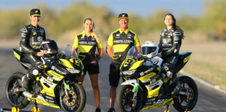 (From left) Fernandez Racing's Jayden, Carolyn, Alan, and Juliana Fernandez. Photo by CaliPhotography.com, courtesy Fernandez Racing.