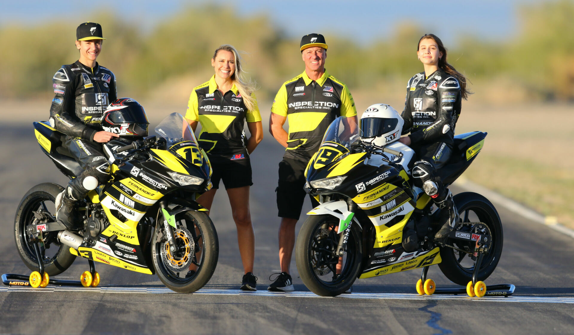 (From left) Fernandez Racing's Jayden, Carolyn, Alan, and Juliana Fernandez. Photo by CaliPhotography.com, courtesy Fernandez Racing.