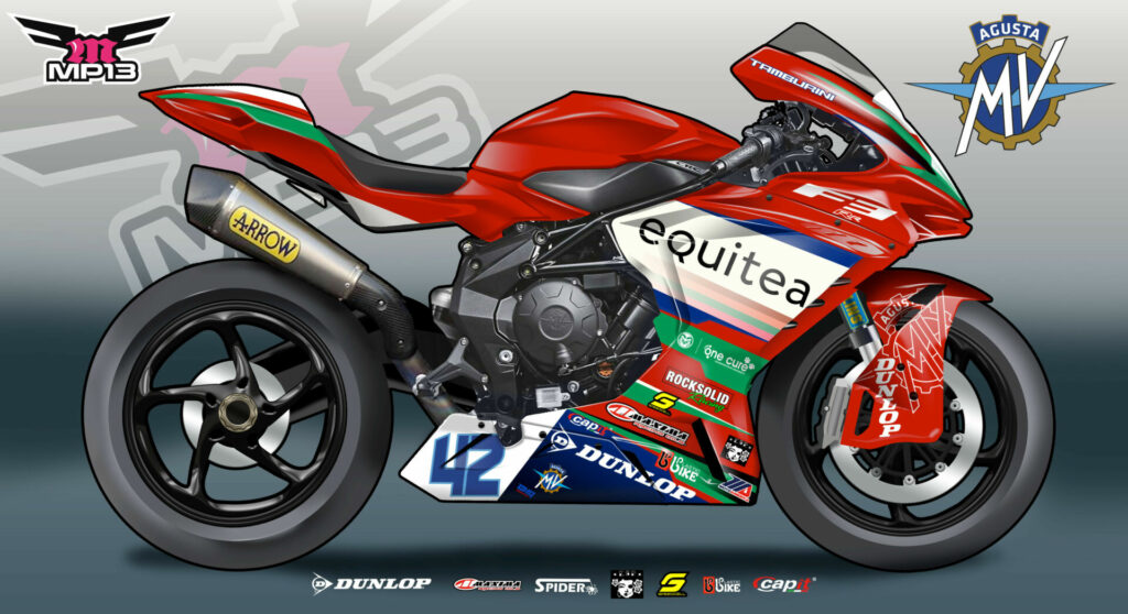 A rendering of Roberto Tamburini's Equitea MV Agusta by MP13 Racing F3 RR. Image courtesy MP13 Racing.