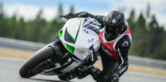 Krämer Motorcycles USA CEO Jensen Beeler onboard the Krämer EVO2-690S at Ridge Motorsports Park. Photo by Ryan Phillips - 360 Photography, courtesy Krämer Motorcycles USA.