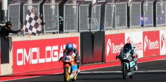 American Julian Correa (40) won British Talent Cup Race One over Lucas Brown (29). Photo courtesy British Talent Cup.