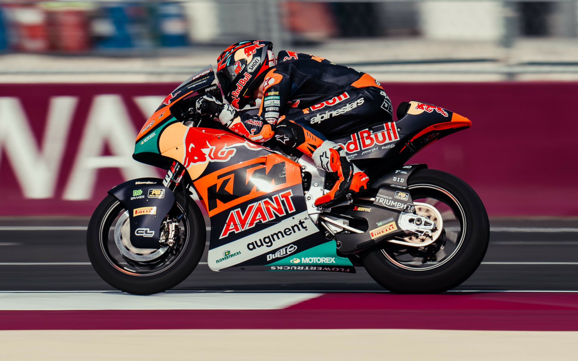 Deniz Oncu (53) on his Red Bull KTM Ajo Kalex Moto2 racebike. Photo courtesy WP Suspension.