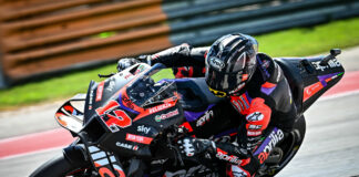 Maverick Vinales (12). Photo courtesy Aprilia.