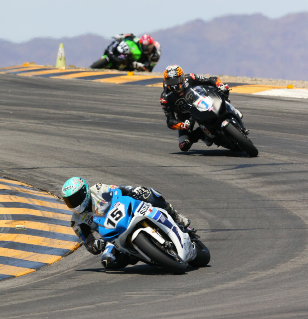 Owen Williams (15) leads Corey Alexander (1) and Brenden Ketelsen (144) in the Middleweight Shootout. Photo by CaliPhotography.com, courtesy CVMA.
