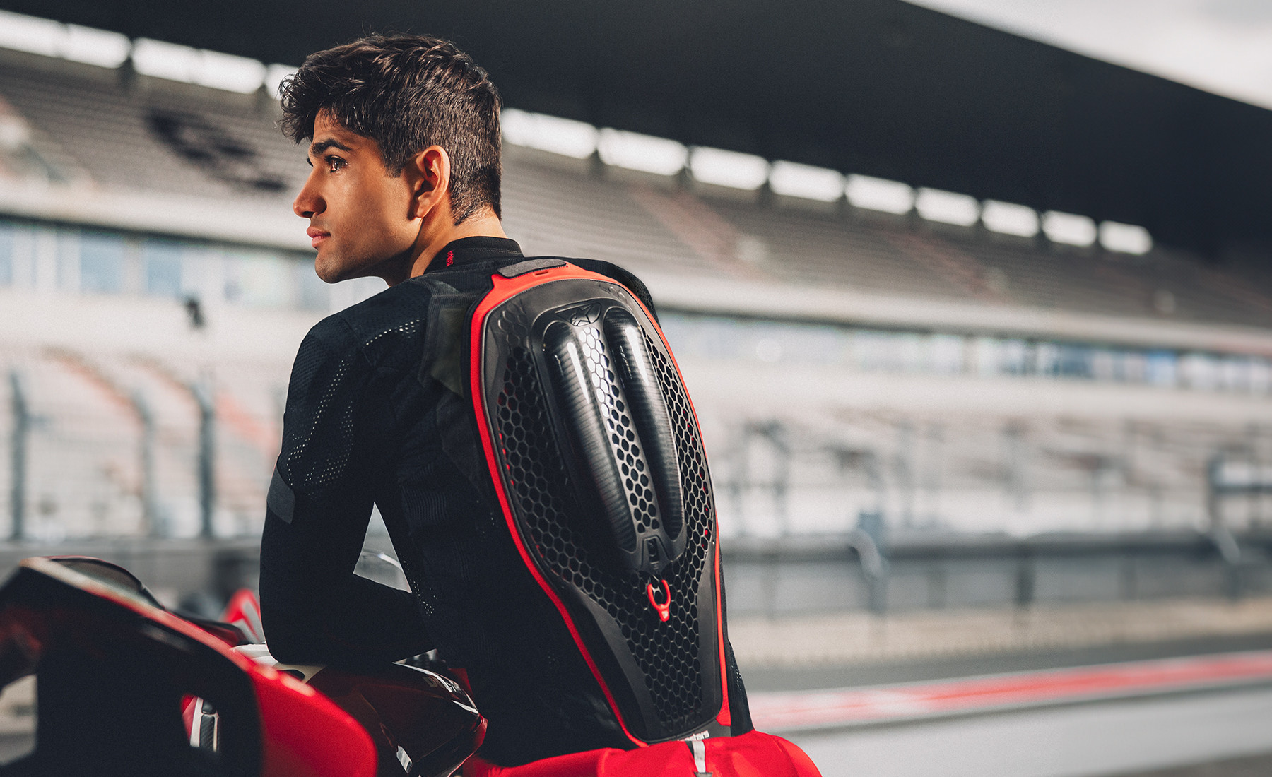 MotoGP racer Jorge Martin wearing an Alpinestars Tech-Air 7X airbag system. Photo courtesy Alpinestars.