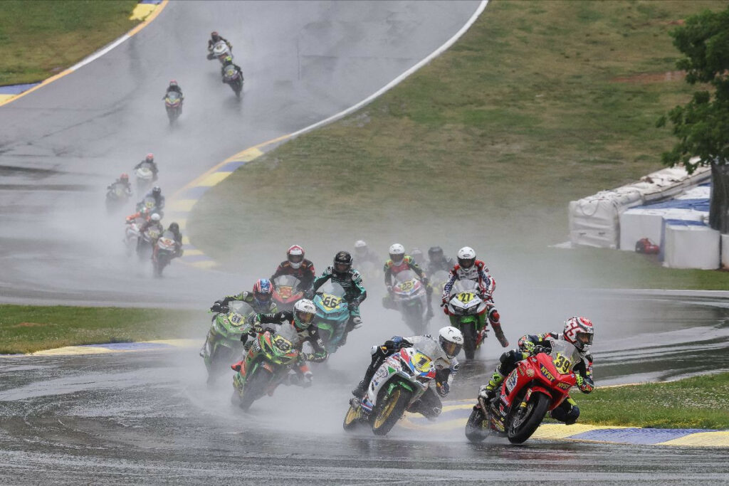 Yandel Medina (39) led every lap en route to taking his first MotoAmerica victory in Sunday's Junior Cup race at Road Atlanta. Photo by Brian J. Nelson.