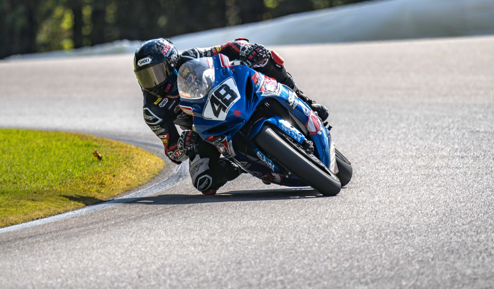 Max Van (48) on his new GSX-R750 at Barber Motorsports Park. Photo courtesy SportbikeTrackGear.com.