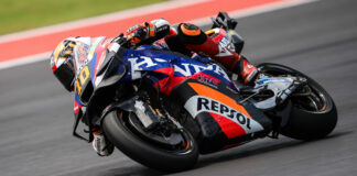 Luca Marini (10), as seen on his Repsol Honda RC213V at COTA. Photo courtesy Repsol Honda.