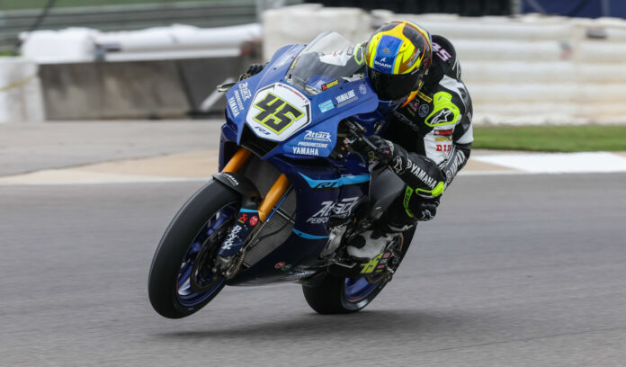 Cameron Petersen (45) was quickest in Superbike Warm Up Sunday morning at Barber Motorsports Park. Photo by Brian J. Nelson.