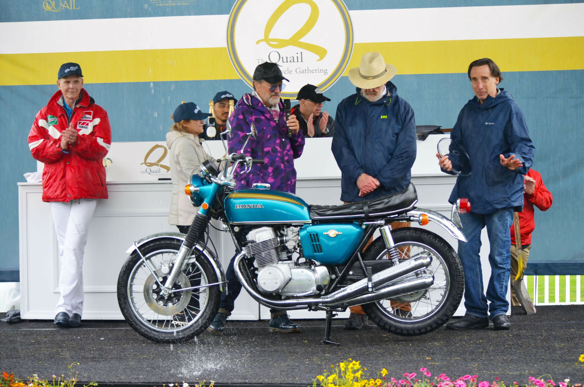 A 1968 Honda CB750 Factory Prototype, owned by Vic World, was selected as this year’s “Best of Show” winner. Photo courtesy The Quail Motorcycle Gathering.