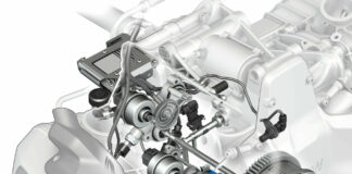 A schematic showing the new BMW Automated Shift Assistant (ASA) components in a Boxer engine/transmission. Image courtesy BMW Motorrad USA.
