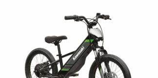 A 2025-model Kawasaki Elektrode 20 electric balance bike. Photo courtesy Kawasaki Motors Corp., U.S.A.