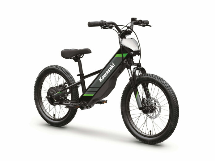 A 2025-model Kawasaki Elektrode 20 electric balance bike. Photo courtesy Kawasaki Motors Corp., U.S.A.