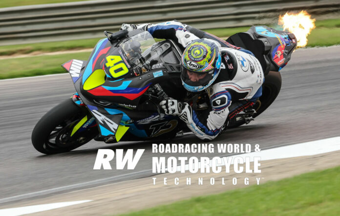 Sean Dylan Kelly (40) on his TopPro Racing BMW Superbike. Photo by Brian J. Nelson.
