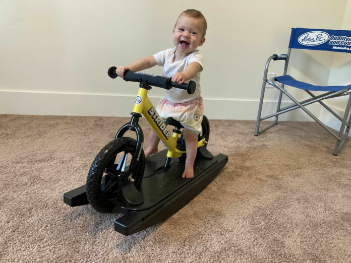 Olivia Grace "OG" Barnes and her Strider. Photo by Anne Barnes.