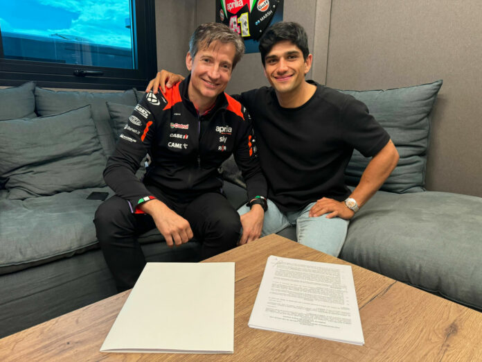 Jorge Martin (right) and Aprilia Racing CEO Massimo Rivola (left). Photo courtesy Aprilia.