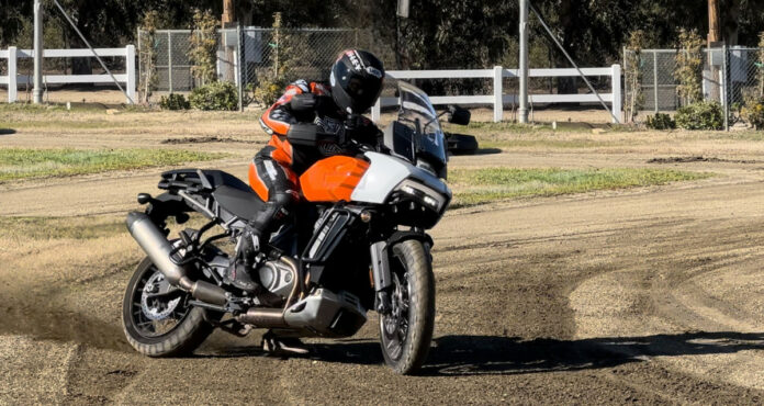 American Flat Track's (AFT) new AdventureTracker class will be open to bikes like the Harley-Davidson Pan America 1250. Photo courtesy AFT.